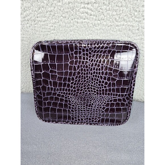 SeneGence Cosmetic Makeup Travel Bag Zipper Case With Mirror Set Faux Crocodile - Picture 10 of 14